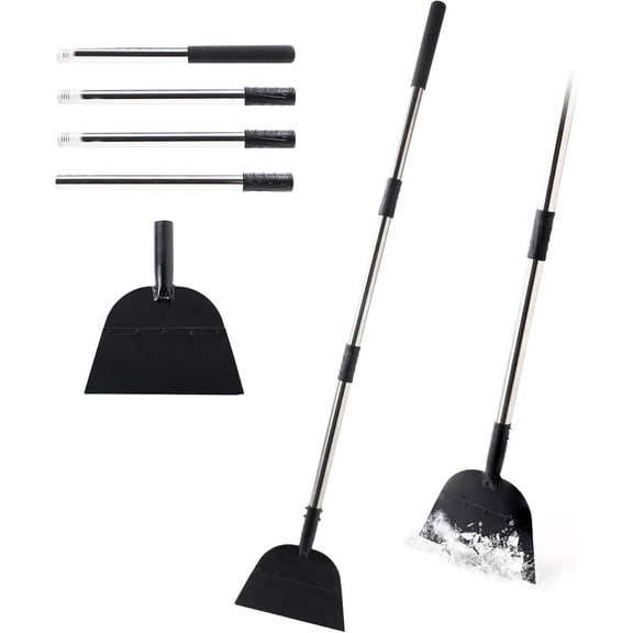 Snow Shovel ice Scraper Tool 66.3 inch Tall Long Handle Heavy Duty Snow Ice Remover Scraper Weed Removal Tool for Driveway Walkway Road Outdoor Garden Lawn