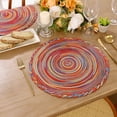 thumbnail image 2 of MeyJey 15" Braid Round Placemat Set of 6, Large Cotton Woven Non-Slip Placemat Set of 6 Heat Resistant Placemat 6 Piece, Rainbow, 2 of 11