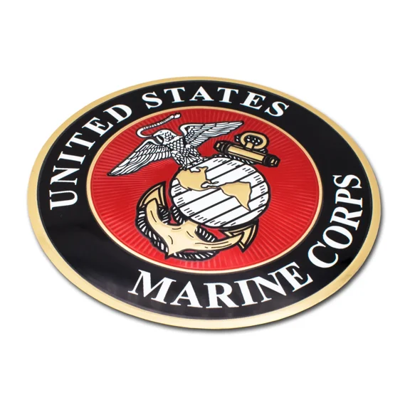 Elektroplate Officially Licensed US Marine Corps Premium Decal (3.25")| Metallic 3D Embossing All Weather Vinyl Sticker for Car, Water Bottle, Laptop, Cooler, Bumper, Phone and More | Made in The USA
