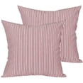 thumbnail image 1 of Throw Pillow Covers 26x26 - Decorative Pillows for Couch Set of 2 Rustic Linen Striped Cushion Cover Soft Large Pillowcase for Bedding Decor, Sofa, Outdoor Farmhouse Home Fall Colored Red, 1 of 6