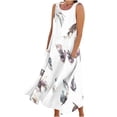thumbnail image 2 of FcBaudy Robe Sans Manches à Col Rond, Robes d'Été pour Femmes, Robes Sans Manches Imprimées avec Poches pour Femmes, 2 of 5