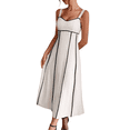 thumbnail image 2 of Vestido A Rayas para Mujer, con Tirantes Finos, y , Fluido Albaricoque XL, 2 of 6
