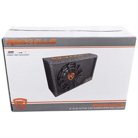 Rockville Rws12ca Slim 1200 Watt 12 Powered Car Subwoofer