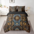 thumbnail image 2 of Homewish Retro Brown Aztec Twin Bedding Sets 7-Piece for Adult, Hippie Stripes Abstract Bedding Comforter Set, Southwestern Style Reversible Sheet Sets, Microfiber Bedroom Decor, 2 of 7
