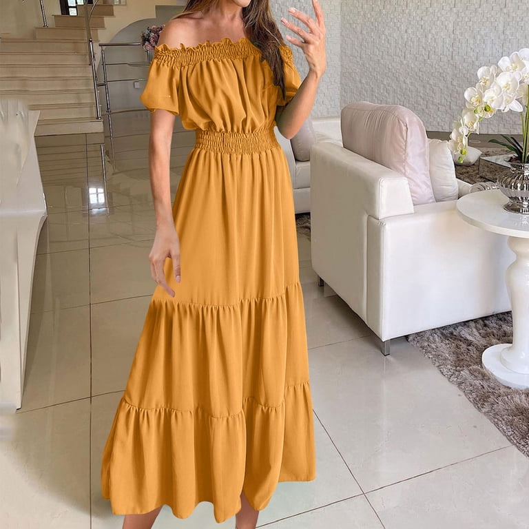 yellow off the shoulder homecoming dress Off the Shoulder Short Yellow Floral Prom Dresses, Short Yellow Floral –  jbydress main image 0