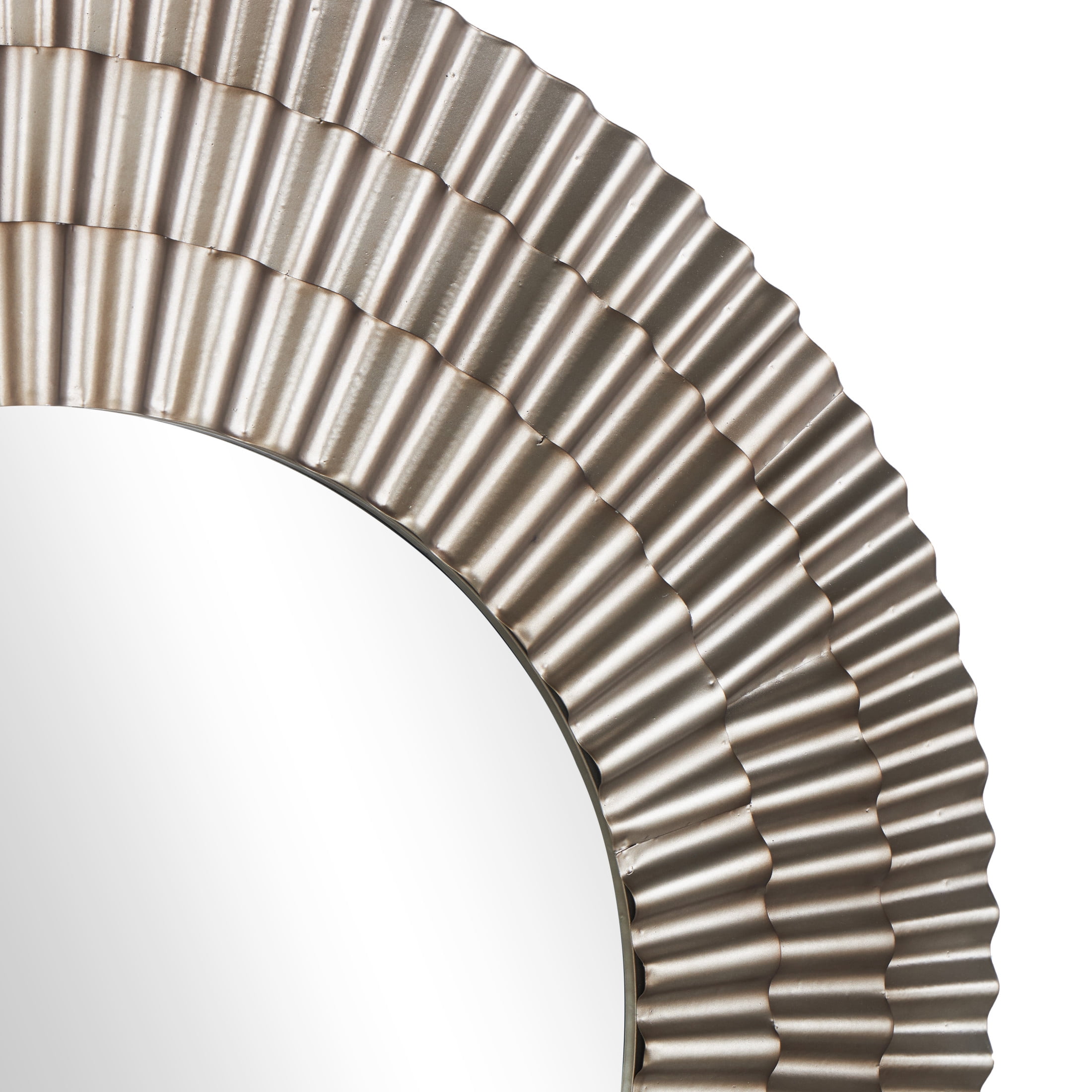 DecMode 42" x 42" Gold Layered Ripple Wall Mirror