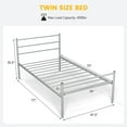 thumbnail image 2 of Infans Twin Metal Bed Frame Mattress Foundation No Box Spring Needed, 2 of 7