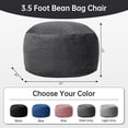 thumbnail image 5 of LOGYAT 3.5FT Bean Bag Chair, Memory Foam Filled Oversized Bean Bag Sofa Comfort Lounge Furniture for Adults, Dark Gray, 5 of 7