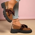 thumbnail image 6 of Women's Cute Bowknot Design Loafers Trending Solid on Loafers for Daily Wear Color Khaki Size 42, 6 of 8