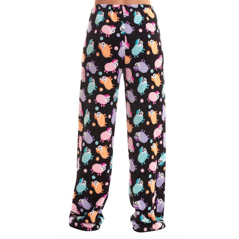 Just Love Fleece Pajama Pants for Women Sleepwear PJs (Black - Pastel  Sheep, 2X)