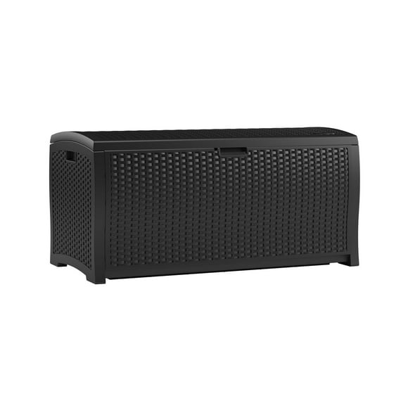 Suncast - 99 Gal. Resin Wicker Deck Box - Black