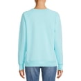 thumbnail image 3 of Time & Tru Women's Raglan Fleece Crewneck Sweatshirt, 3 of 5