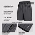 thumbnail image 4 of Men's Athletic Quick Dry Shorts, Lightweight Running Workout Casual Gym Outdoor Activities Shorts with Zipper Pockets, Grey, 4 of 6