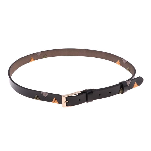 Cinturón Ajustable de Mujer Cuero PU Accesorio de Ropas Vestidos de Chica Señora Color Negro Salvador Cinturones de cuero fino para mujeres