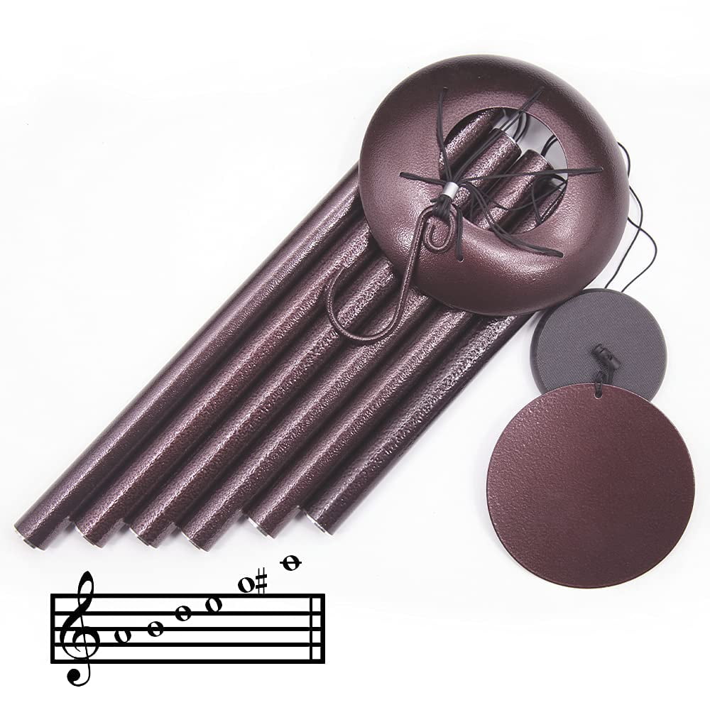 Wind Chimes Deep Tone  36 Inch Large Metal Windchimes Outdoor With 6 Tubes Deliver Soft Melody Tuned For Garden Balcony Patio And Home Decor. Bronze