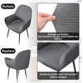 thumbnail image 3 of (Gris claro) Fundas protectoras para sillas con apoyabrazos, universales para comedor, cocina, gris oscuro, juego de 2, 3 of 5