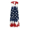 thumbnail image 6 of Tnhcen 4th of July Tie Dye Maxi Dress, Women's Sleeveless V - Neck Tank Dress with Pockets, American Flag Print Casual Summer Dress for Women 4th of July Celebration, S - 2XL, 6 of 6