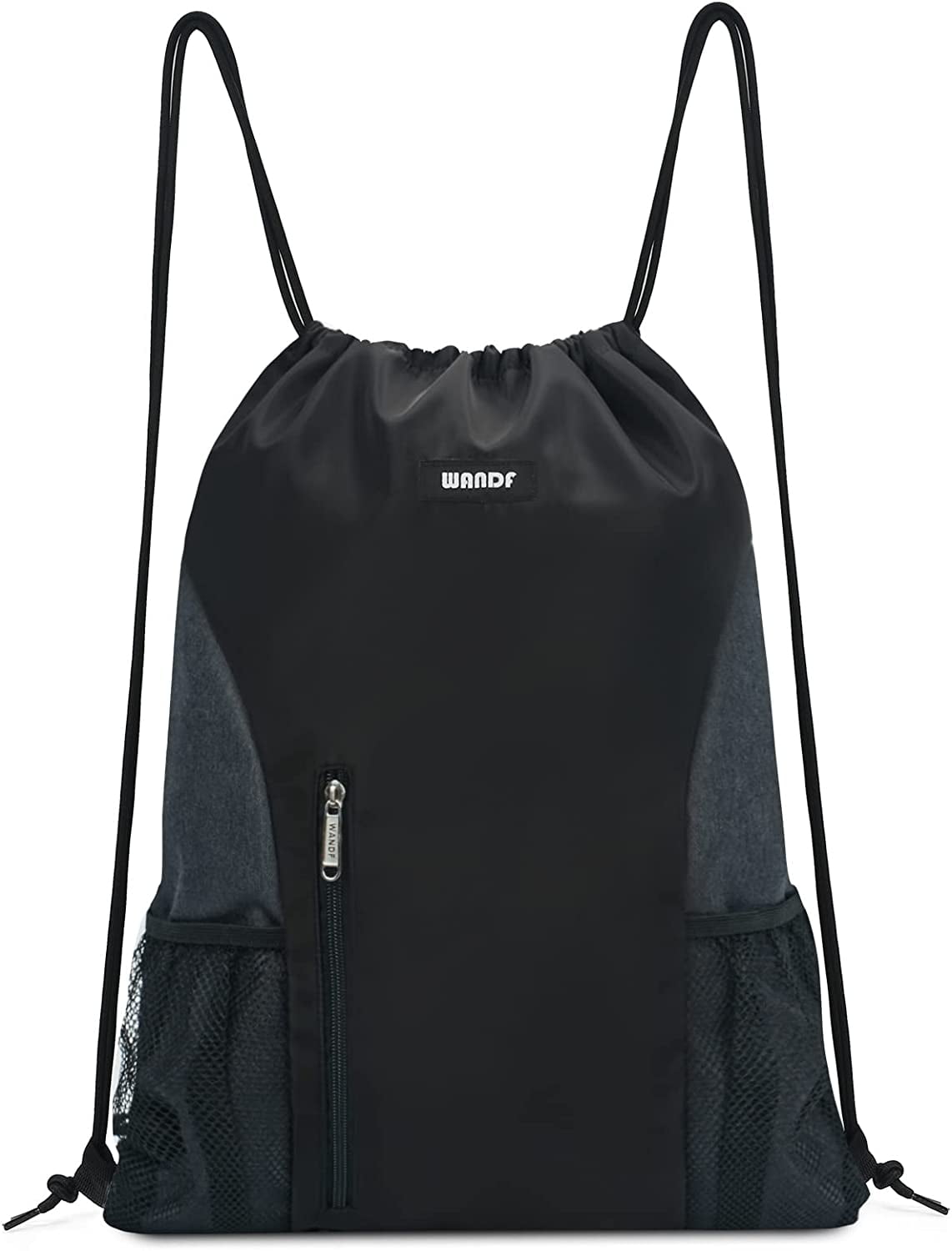 WANDF Drawstring Backpack Sports Gym Sackpack with Mesh Pockets Water