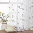 thumbnail image 3 of Kitchen Window Valance & Tier Curtain Set, Light Filtering Curtains, White/Sage, 3 of 5