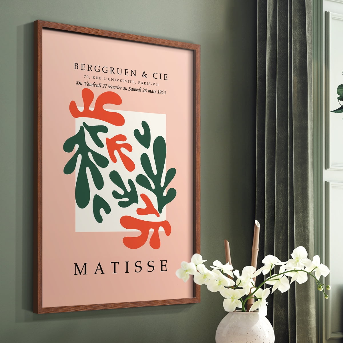 Matisse CDLXIX in Brown Solid Wood Framed Print No Nail Hanging