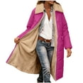 thumbnail image 4 of cocolona Winter Coats for Women Long Puffer Coat Fleece Lined Warm Down Jacket Long Sleeve Lapel Reversible Overcoat with Pockets, 4 of 9