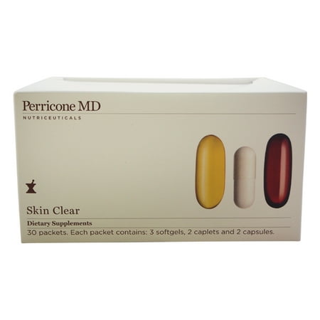 Skin Clear Supplements by Perricone MD for Unisex - 30 Pc Packet 3 Softgels, 2 Caplets, 2
