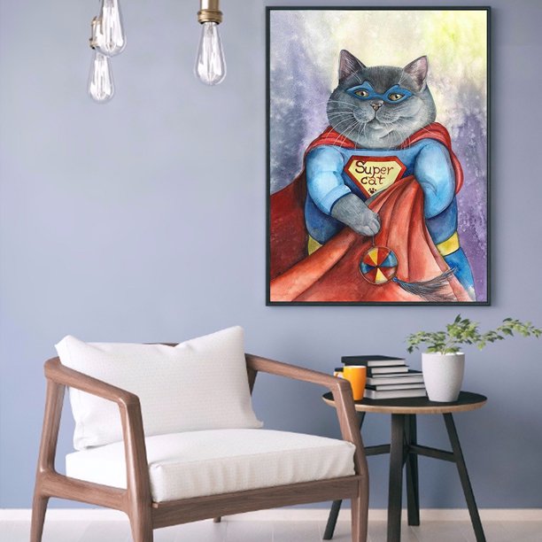 Cuadros Decorativos Kits de pintura de diamantes de bricolaje Super Kitten Full Square Drill Decoración del hogar Regalos Ndcxsfigh Nuevos Originales