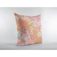 thumbnail image 2 of Carnation Garden Throw Pillow with Removable Cover in Pink on Orange 16x16, 2 of 5