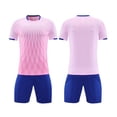 thumbnail image 2 of Kids Soccer Jersey Set Ndbuld Children's Short Sleeve Top With Elastic Waist Shorts Sportswear And Soccer Set For Middle And Big Kids Pink S, 2 of 6