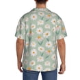 thumbnail image 3 of Balery Daisies Flowers Camisa Casual de Manga Corta con Botones para Hombre, Texturizada, Estilo Cubano, para Playa, Verano-X-Large, 3 of 5