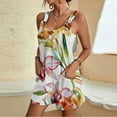 thumbnail image 2 of IROINID Femmes Imprimé Shorts Combinaisons, Femmes Été Confortable Bretelles Décontractée Impression Shorts Poche Combinaison Short Multicolore L, 2 of 5