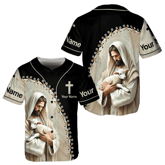 Personalized Jesus Christian Hugs Baseball Jersey XS-5XL Multicolor (XS)
