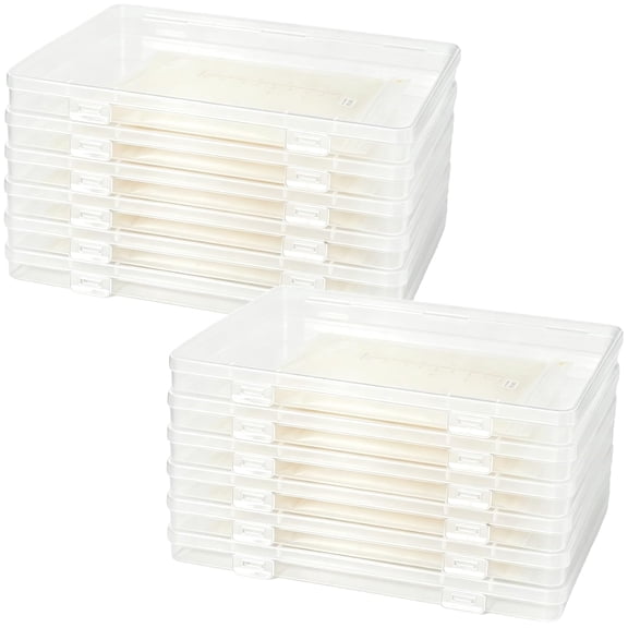 XIRQI 12 Pcs Clear Flat Breast Milk Freezer Storage Organizer,Space Saving Breastmilk Storage Tray,Breastmilk Freezer Flat Storage Containers for Breastfeeding Bag Organization,7.5 X 5.1 X 0.7 in
