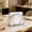 Silver, variant on 5.1 Inch Half Circle Clear Vertical Paper Stand, Tissue Holder Napkin Dispenser Rack,Decorative Upright Tabletop Organizer, for Home Kitchen and Bathroom