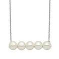 thumbnail image 2 of Sterling Silver Rhodium-plated 7-8mm White Button FWC Pearl Necklace, 2 of 4