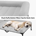 thumbnail image 7 of Veehoo Cooling Elevated Dog Bed with Fluffy Plush Bolster Cushion, 59 x 37 inches, Grey, 7 of 7