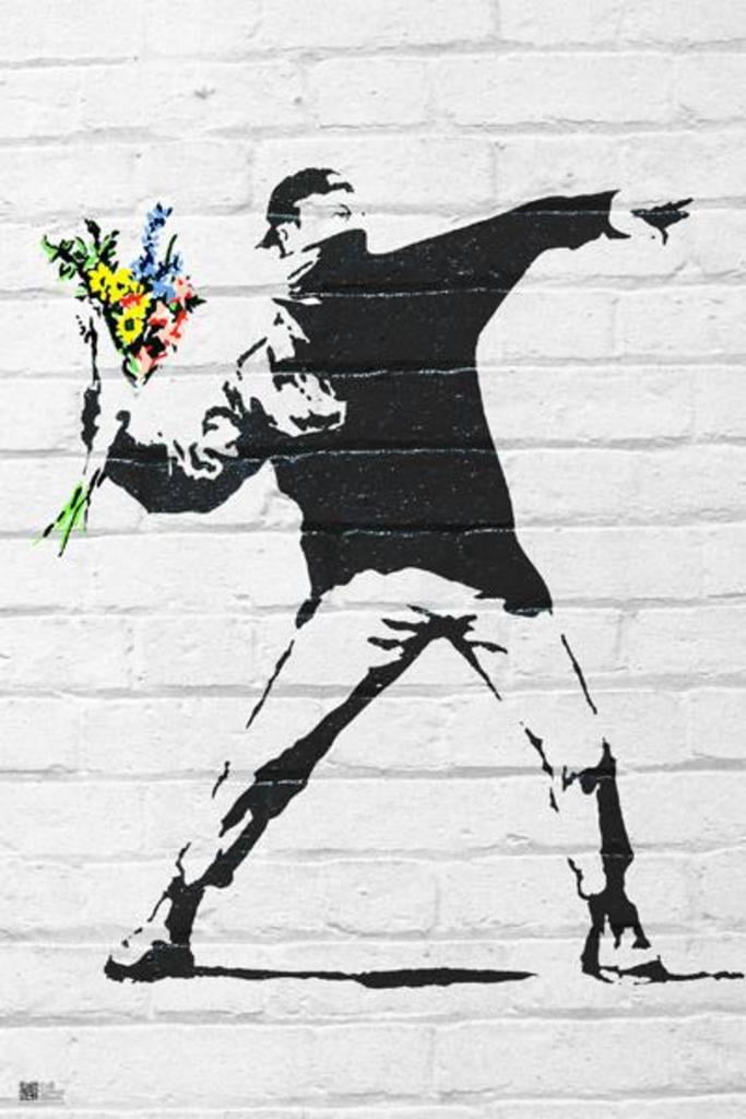Banksy Flower Bomber Throw Urban Spray Graffiti Street Wall Art Poster