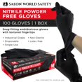 thumbnail image 2 of Salon World Safety Black Nitrile Disposable Gloves, Box of 100, Size Medium, 4 Mil Thick - Latex Free, Powder Free, Textured Tips, Food Safe, Comfortable, Extra-Strong Protective Working Gloves, 2 of 7