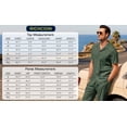 thumbnail image 7 of RICHCOIN Men 2 Piece Linen Outfit Beach Button Down Shirt Casual Loose Pant Sets, 7 of 7