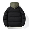thumbnail image 6 of Maoxin Mens Jacket Men's Stitching Drawstring Hooded Slim Fashion Jacket Coat Outwear Plus Size Jacket for Men , Black , 3XL, 6 of 6