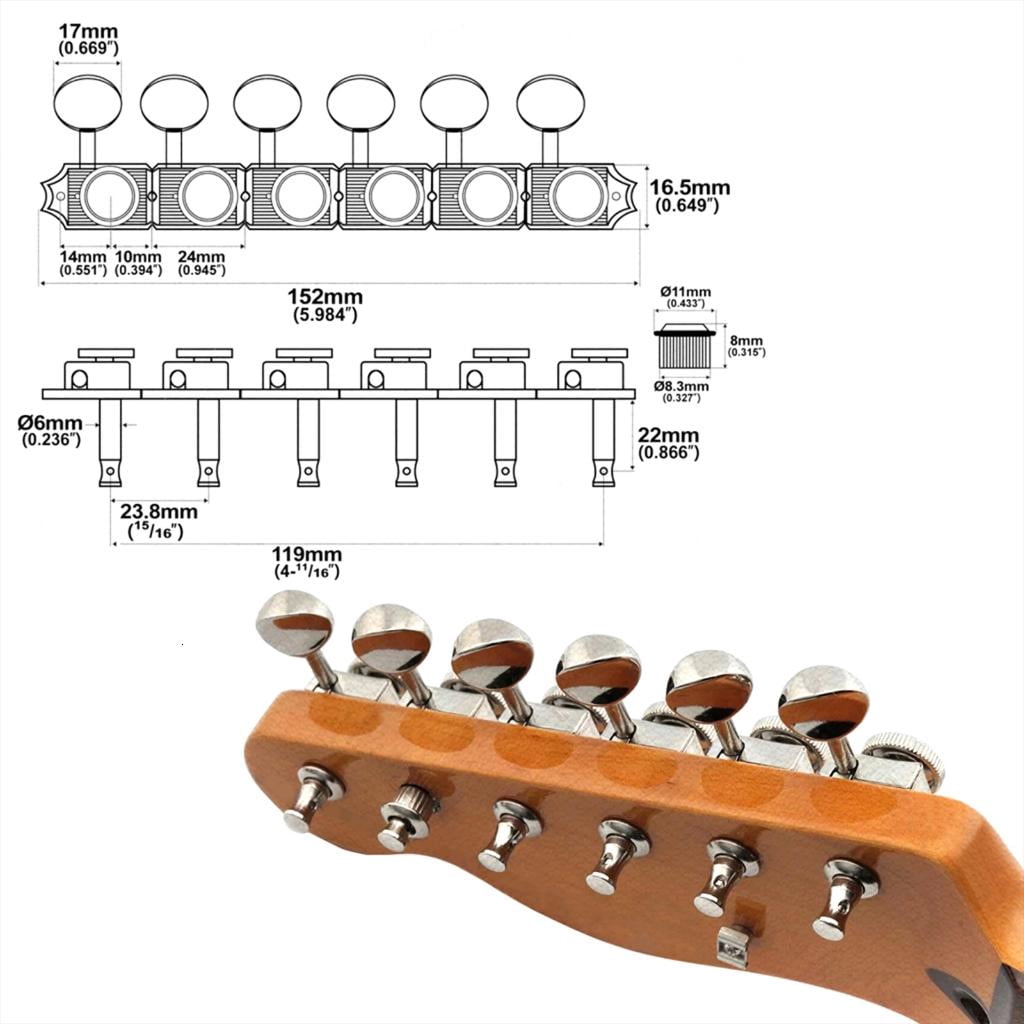 Vintage Style Guitar Locking Tuners Key Pegs Guitar Machine Head Tuners