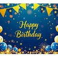 thumbnail image 4 of Blue Background Happy Birthday Banner with Balloon Star and Firework Elements Party Decoration Photography Props for Birthday Party Celebration Event Decor Backdrop, 4 of 7