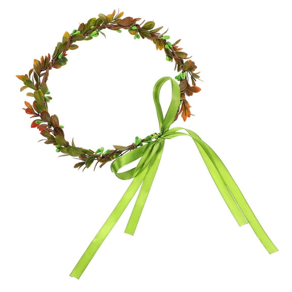 MLINS  Party Eye Covers Green Leaf Wreath Headband Bride Hair Accessory All-day Wear