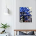 thumbnail image 3 of COMIO Blue Trees with Leaves Canvas Wall Art Modern Abstract Fall Forest Landscape Pictures Paintings for Living Room Bedroom Home Decorations, 3 of 4