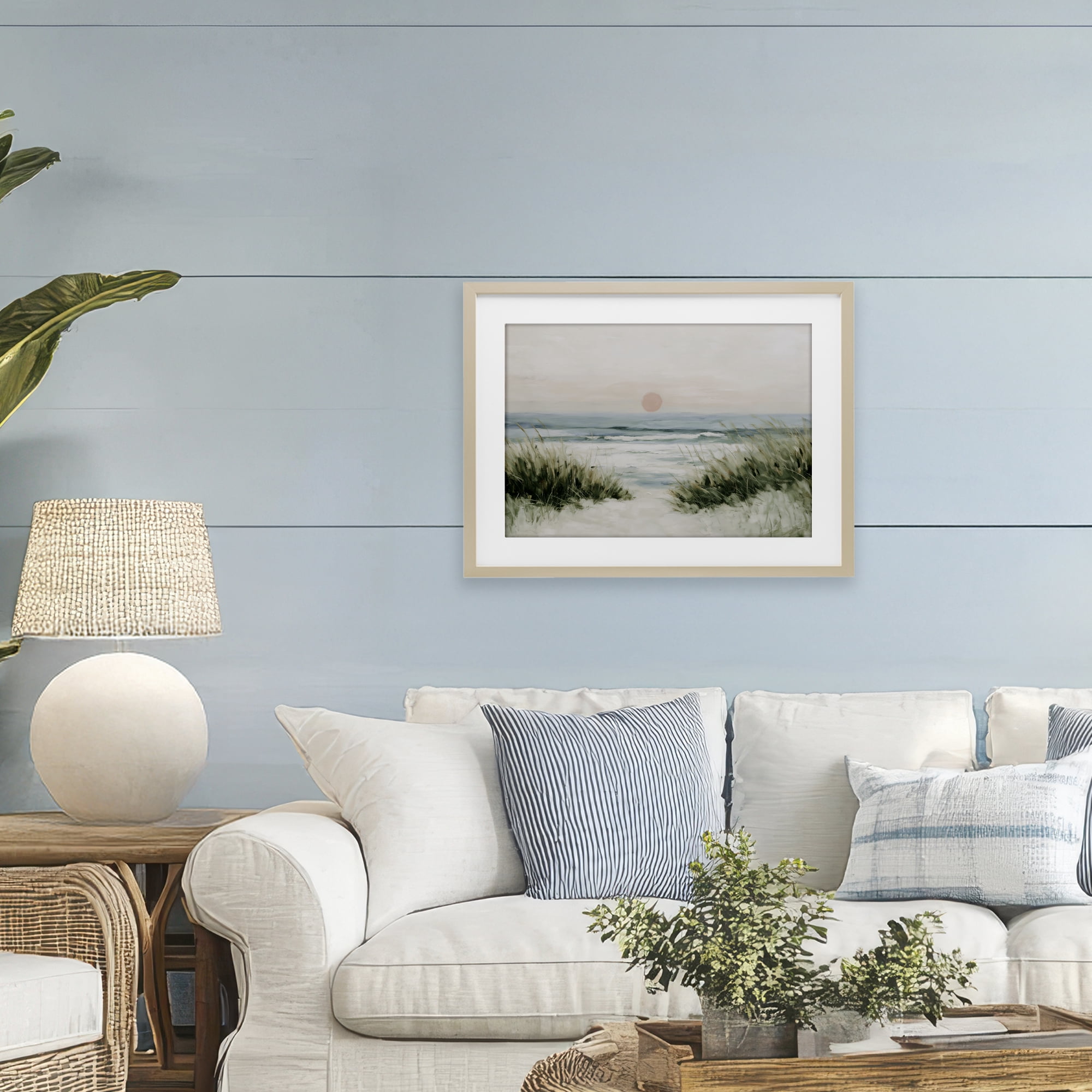 Stupell Industries Coastal Dunes with Wild Beach Grass Birch Framed Print Under Glass, design by Chromatic Storm Studio
