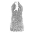 thumbnail image 3 of Mgmyaa Women's Evening Gown Sleeveless Sequin Casual Halter Cocktail-Length Dress, 3 of 7