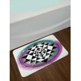 thumbnail image 2 of Star Mandala Bath Mat, Grunge Style Sri Yantra Exotic Geometric Triangles Watercolor, Plush Bathroom Decor Mat with Non Slip Backing, 29.5" X 17.5", Multicolor, by Ambesonne, 2 of 2