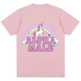 thumbnail image 5 of Camiseta de unicornios para hombre, camisetas gráficas de arcoíris, camisetas divertidas a la moda para mujer, camisetas de Hip Hop Alpha para hombre, ropa estética Unisex 100% algodón, 5 of 5