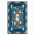 thumbnail image 1 of Metal Light Switch Plate Cover Blue Orange Flower Heart Mandala Tile Pattern TIL027, 1 of 13
