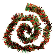 Tinsel Garland Metallic (2 Pack, 15 ft ea) Holiday Streamers Christmas Tree Decoration, Big and Thin Strands